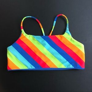 Art Class Reversible Rainbow Girls Bikini Top Size 14/16
